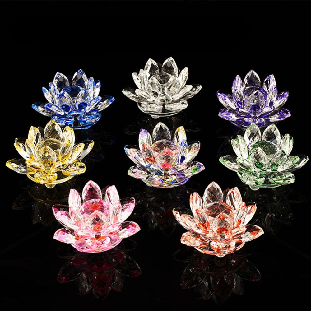 Paper Weight Crystal - Estatuilla de flor de loto de