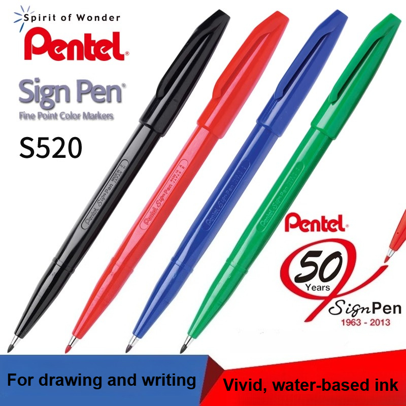 Pentel Pen Sign Pen - Bolígrafo de señal Pentel S520, marcador
