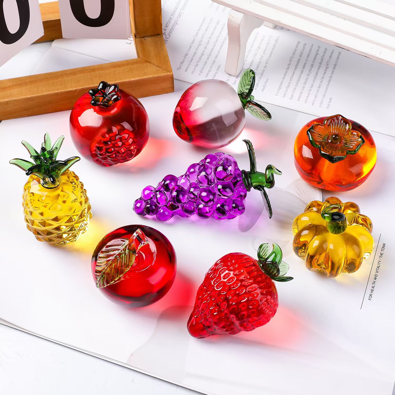 Paper Weight Crystal - Pisapapeles de fruta de cristal con
