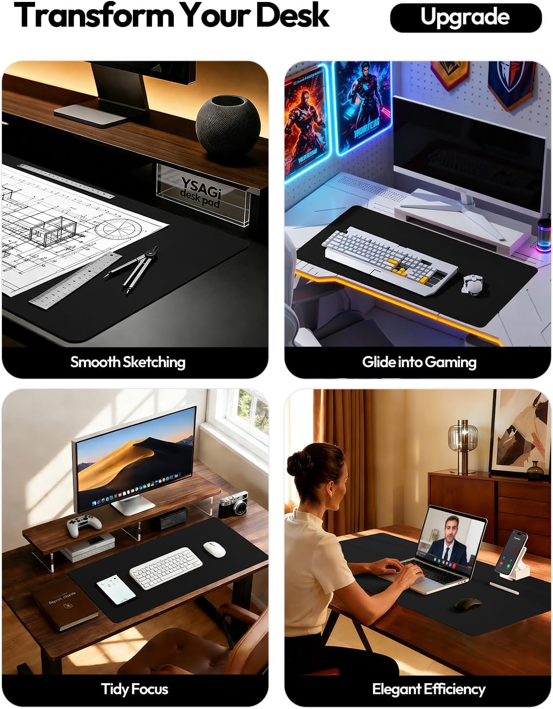 Protector de escritorio grande - Leather Desk Pad reseña y precio